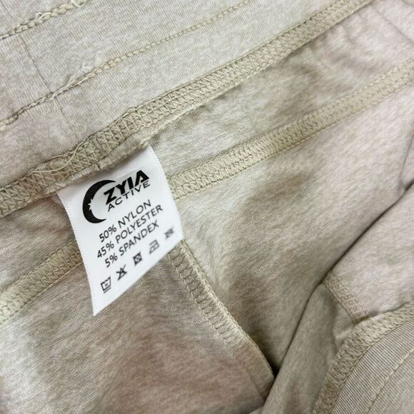 ZYIA Joggers Womens Large Gray Tan Pull On Pants Athletic Waistband Pockets - Picture 3 of 9